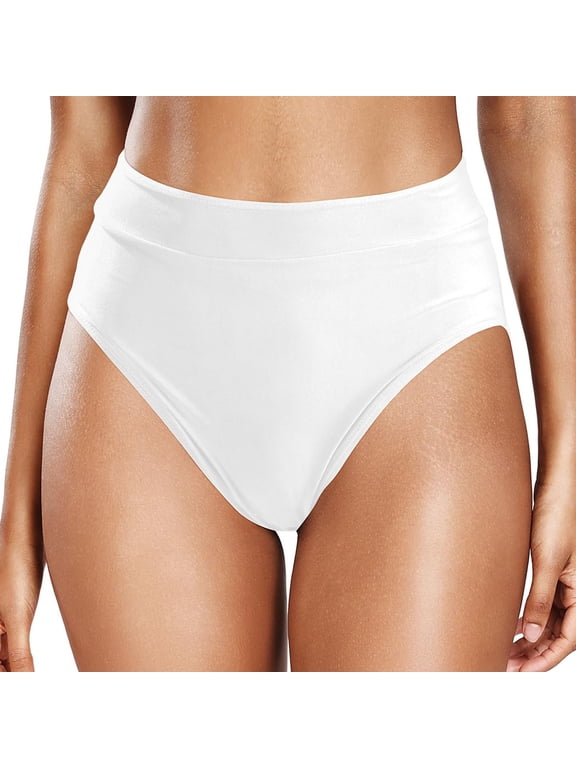 Women Casual High Waisted Swim Trunks Polyester Spandex Split for Water Activities