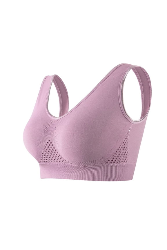 Women Casual Hollow Out Breathable Sport Bra Top Underwear Without Steel Ring Gathering Sports Bra Low Support Super Bra Womens Bras Comfortable under Control Maternity Bra Womens Sports Bra with Pads