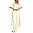 thumbnail image 1 of Women Casual Homewear 3 Pieces Set Camisole Tank Tops & Long Cardigan & Wide Leg Pants, 1 of 5