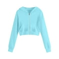 thumbnail image 1 of Women Casual Jacket Solid Color Zipper Pockets Long Sleeve Hooded Casual Outwear Blouse Fall Spring Track Jackets with Pockets Fall Fashion 2026, 1 of 4