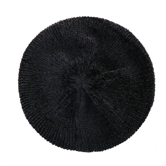 Women Casual Knitted Crochet Chenier Beret Hat Stretch Winter Warm Beanie Cap
