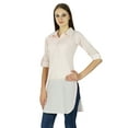 thumbnail image 1 of Women Casual Kurta Indian Ethnic Cotton Kurti Tunic Designer Solid Top Dress, 1 of 3