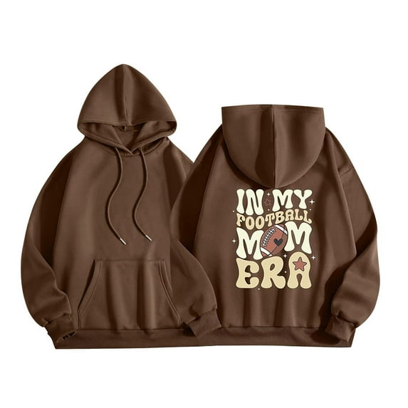 Women Casual Lightweight Hoodie Sweatshirts Long Sleeve Letter Graphic Printed Pullover Football Sweatshirts Blouse Front Zip Hoodie Women Athletic Hoodies for Women Zip Ups for Women Women Sweatshirt