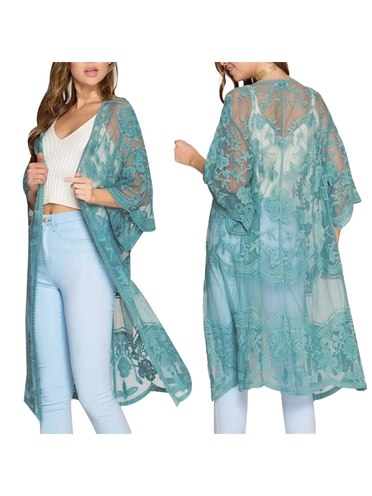 Women Casual Lightweight Sun Protection Cardigan Jacket Swimsuit Cover