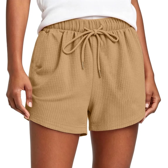 Women Casual Linen Shorts Drawstring Elastic Waist Split Side Summer Comfy Daily Shorts with Pockets Comfortable Weekend Lightweight Soft