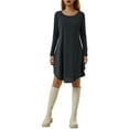 thumbnail image 1 of Women Casual Long Sleeve Jumper Pullover Sweatshirt Top Shirt Blouse Mini Dress, 1 of 7