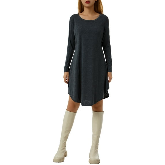 Women Casual Long Sleeve Jumper Pullover Sweatshirt Top Shirt Blouse Mini Dress