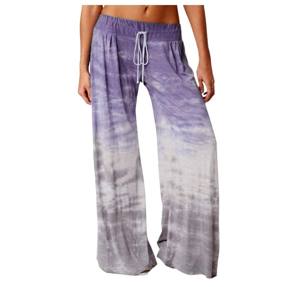 Women Casual Loose Gradient Tie-dye Printed Yoga Sport Long Pants Wide Leg Pantsyoga pants for women with pockets boho yoga pants for women woman yoga pant