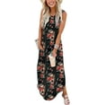 Women Casual Loose Sundress Sleeveless Split Maxi Long Beach Shirt