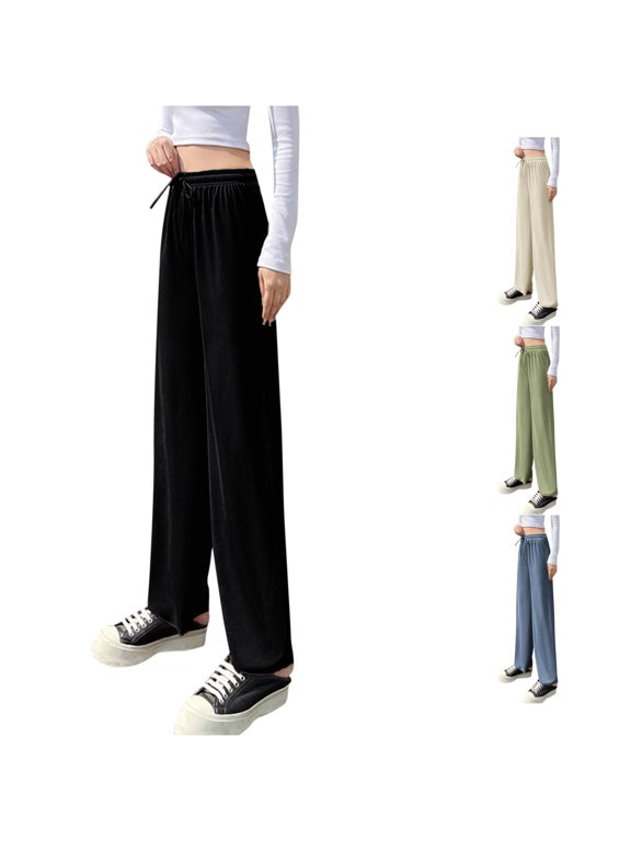 Women Casual Multicolor High Waist Strap Trousers Casual Pants Women's Pants for Work Casual Business Casual Pants for Women High Waist Peg Pants with Tie plus Size Sweat Pants Long Pants Rompers for