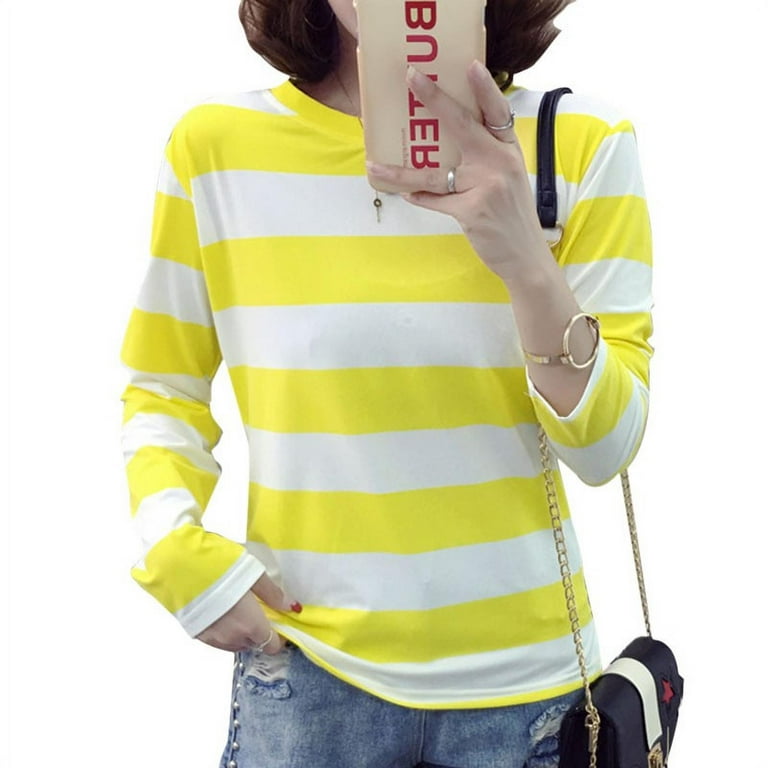 O-Neck Long Sleeve Striped Print T-Shirt O-Neck Long Sleeve Striped Print T-Shirt