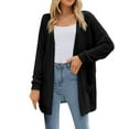thumbnail image 1 of Women Casual Open Front Sweaters Trendy Long Sleeve Knitted Pullover Solid Color Cardigan Lightweight Tops With Pockets, 1 of 5