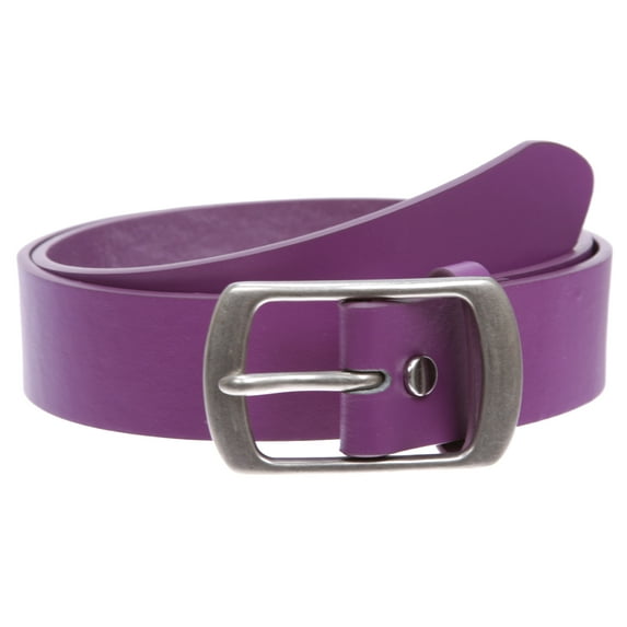 Women Casual PU Leather Dress Belt With Square Single Prong Buckle