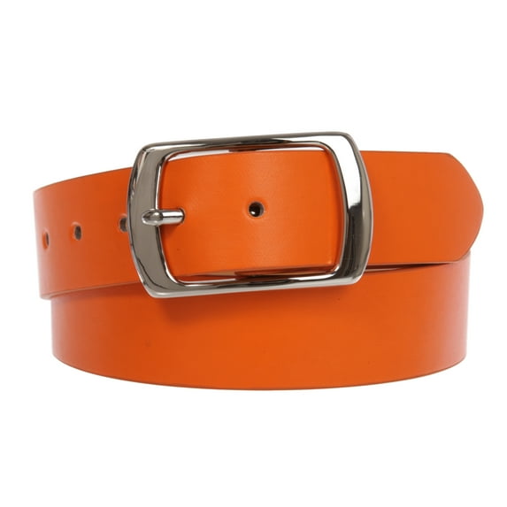 Women Casual PU Leather Dress Belt With Square Single Prong Buckle