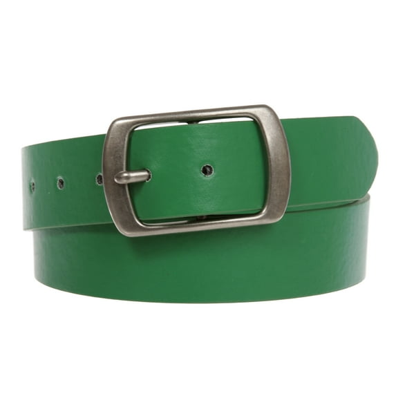 Women Casual PU Leather Dress Belt With Square Single Prong Buckle