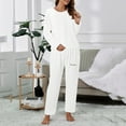 thumbnail image 1 of Women Casual Pajamas Sets Coral Long Sleeve Tops And Long Pants Letter Printing Sleepwear Two Piece Set Two Piece Long Pants Set for Women Women's Pajama Shorts Women Flannel Pajamas Cow Print Pajamas, 1 of 6