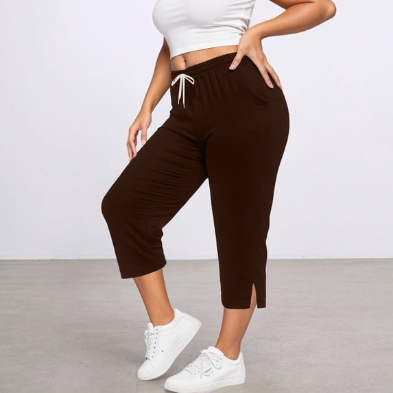 Women Casual Pants Plus Size Casual Pants With Pockets Soft Stretchy Yoga Trousers For Comfortable Athletic Wear And Everyday