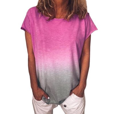 Women Casual Plus Size Short Sleeve T-Shirt Tunic Blouse Tops