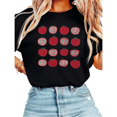 thumbnail image 1 of Women Casual Red Green Tomato Graphic Tees Cotton Crew Neck Printed T Shirt Tops Black S-5XL, 1 of 5