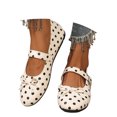 thumbnail image 1 of Women Casual Round Toe Lace Bow Buckle Festival Comfortable Walking Shoes Flat Ballet Style On Lightweight Breathable Non Daily Dressy, 1 of 9