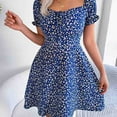 thumbnail image 1 of Women Casual Ruffles Short Sleeve Floral Print A Line Dress, 1 of 2