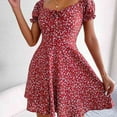 thumbnail image 1 of Women Casual Ruffles Short Sleeve Floral Print A Line Dress, 1 of 2