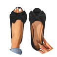 thumbnail image 1 of Women Casual Shoes Bow Decor Slip On Ballet Shoes Soft Sole Elegant Footwear For Work Travel And Daily Occasions ,Us Size:6, 1 of 9