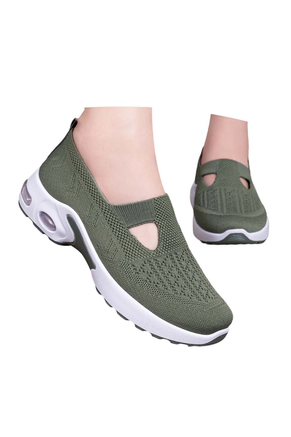 Women Casual Shoes Breathable Mesh Slip On Casual Shoes Fashion Round Toe Walking Sneakers For Summer Comfort ,Us Size:10