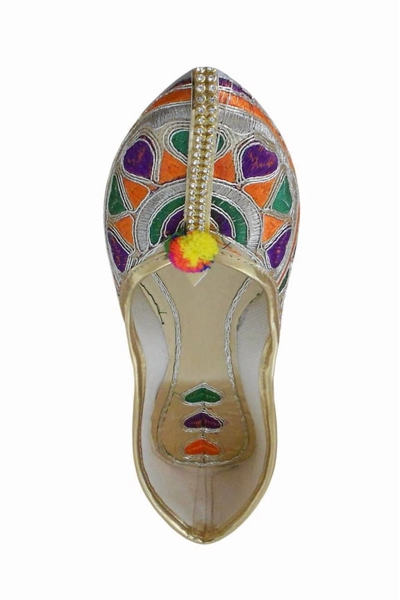 Women Casual Shoes Jutties Indian Handmade Flats Slip-On Leather Mojaries US 5-8