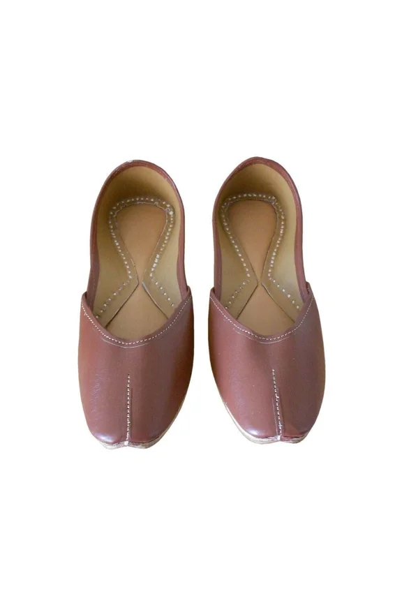 Women Casual Shoes Leather Handmade Indian Loafers Jutties Mojaries Flats US 6.5