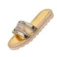 thumbnail image 1 of Women Casual Shoes Women's Platform Rhinestone Glitter Slide Sandals Cute bling Slip On Round Open Toe Comfort Summer Walking, 1 of 7