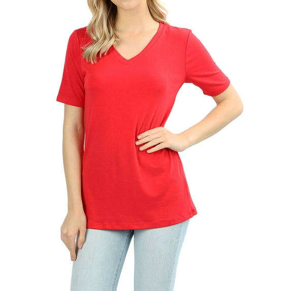 Women Casual Short Sleeve Realxed Fit Basic T-Shirt Tops (S-3XL)