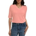 thumbnail image 1 of Women's Casual Short Sleeve Relaxed Fit Basic T-Shirt - Soft Comfortable Everyday Top, 1 of 7