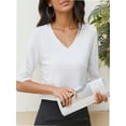 thumbnail image 1 of Women Casual Short Sleeve Realxed Fit Basic T-Shirt Tops, 1 of 4
