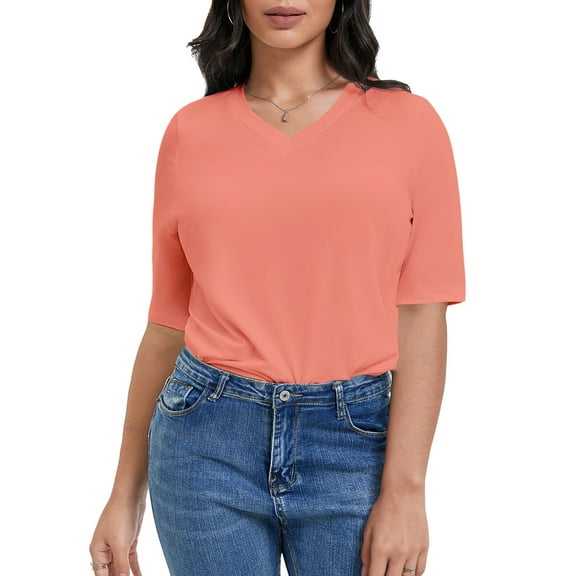 Women Casual Short Sleeve Realxed Fit Basic T-Shirt Tops