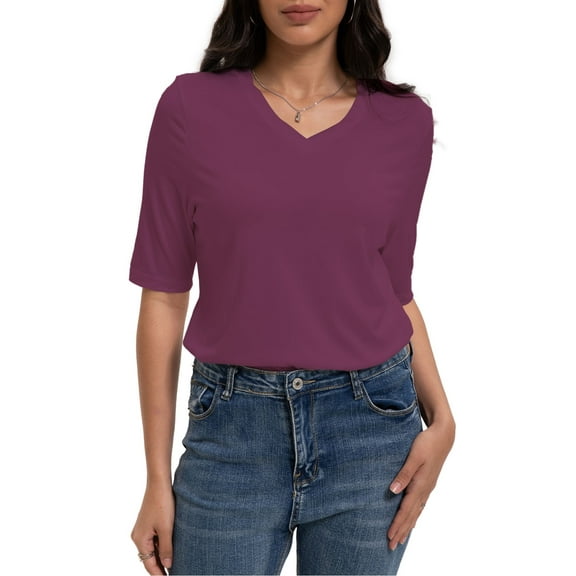 Women's Casual Short Sleeve Relaxed Fit Basic T-Shirt - Soft Comfortable Everyday Top