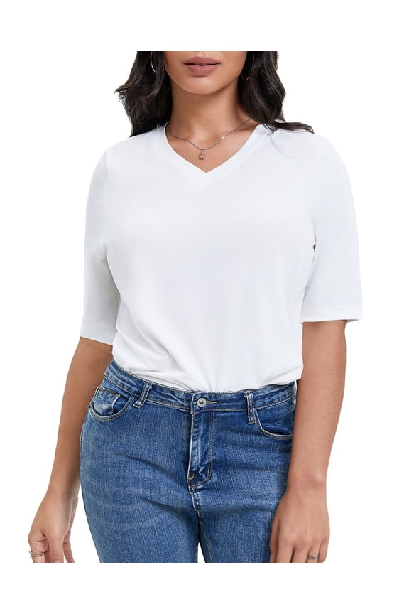 Women Casual Short Sleeve Realxed Fit Basic T-Shirt Tops