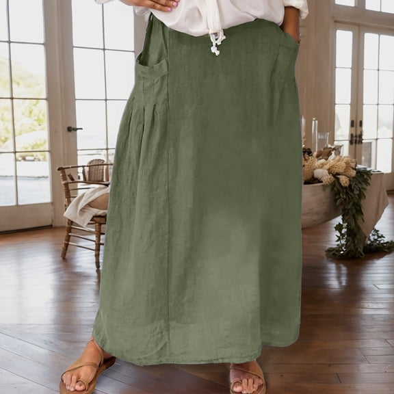Women Casual Skirts With Pockets Plus Size Maxi Skirts High Waist Pleated Skirt Long A Line Skirts Flowy Travel Skirt Metallic Skirt And Top Pencil Skirt for Women Cute Skirts for Women Bed Skirt Full