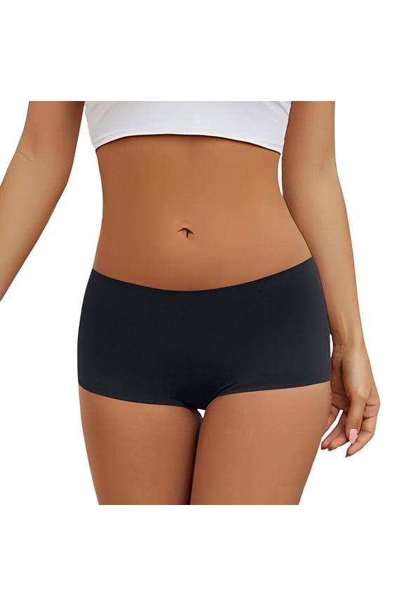 Women Casual Solid Color Flat Leggings Comfortable And Breathable Mid Waist Briefs