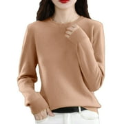 CEANGRTRO Women Casual Solid Color Men's Thermal Underwear Set Long Ultra Soft Top and Bottom Bottoming Shirt Slim High Ladies Thermal Underwear Tops Collar Knitted Long Sleeved Top