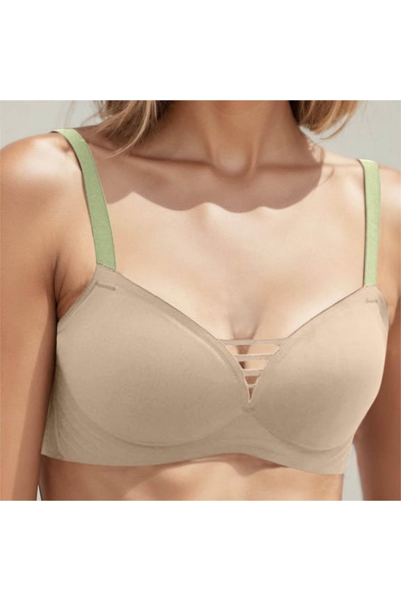 Women Casual Solid Color Steel Ring Bra Comfortable Breathable Thin Seamless Underwear Bra Pack Athletic Women Women Bra Set And Underwear Thong Tan Bra for Women Athletic Bra One Shoulder Sports Bras