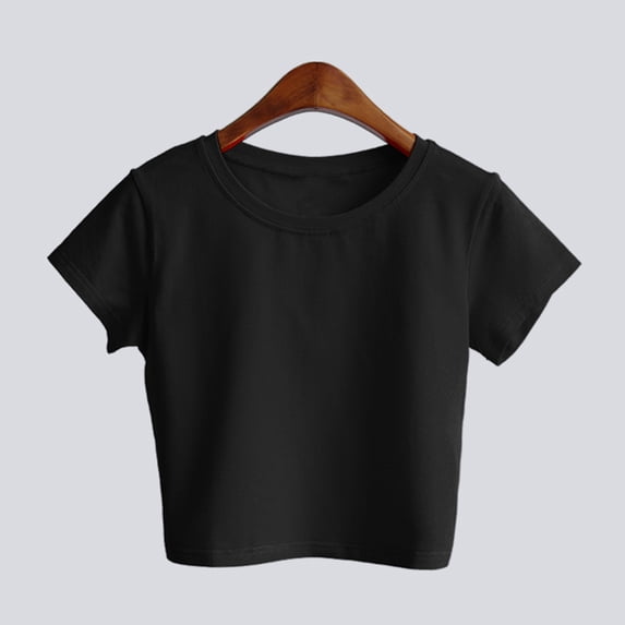 Women Casual Solid Color Tank Short Sleeve Top Blouse Crop T-shirt