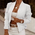 thumbnail image 1 of Women Casual Solid Color Zipper Long Sleeve Stand Collar Pleated Fashion Coat Jacket for Work Casual Women Jacket Women Jackets Casual Came Jacket Women Women's Jackets Outer Wears Cardigan for Women, 1 of 7