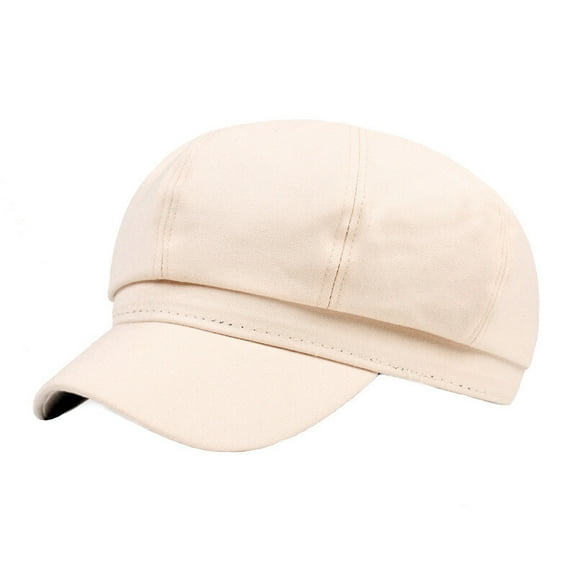Women Casual Solid Cotton Gatsby Newsboy Hat Peaked Flat Cabbie Driver Cap Baker