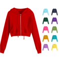 thumbnail image 1 of Women Casual Solid Long Sleeve Zipper Pocket Shirt Hooded Sweatshirt Tops over Size Hoodies Women Womens Sweatshirts Zip up Oversized Hoodie Woman Hoodies with Zippers Hoodie Female Women S, 1 of 3