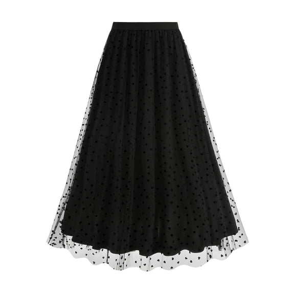 Women Casual Summer Large Solid Elastic Waist Flax A-line Ankle Skirt Trendy Elastic Waist Beach Skirt Going Out Fashion Clothing Senior Front Gifts