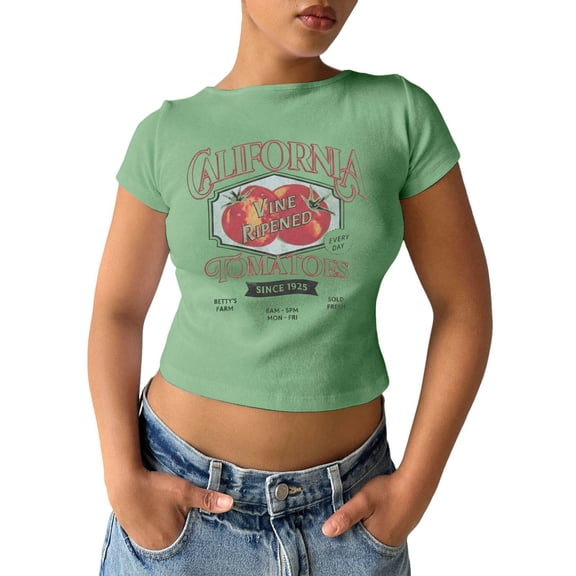 Women Casual Summer Shirts Printed Short Sleeve Soft Comfortable Daily Wear Blouse Tee Basic Clothes Fashion Clothing Size L