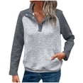 thumbnail image 1 of Women Casual Sweatshirt Raglan Sleeve Loose Fit Henley Button V Neck Textured Pullover Tops Trendy 2025 Fall Clothes, 1 of 3