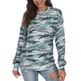 thumbnail image 1 of Women Casual Sweatshirts Fall Loose Lightweight Camouflage Long Sleeves Tops Cute Camo Crewneck Pullover green L, 1 of 6