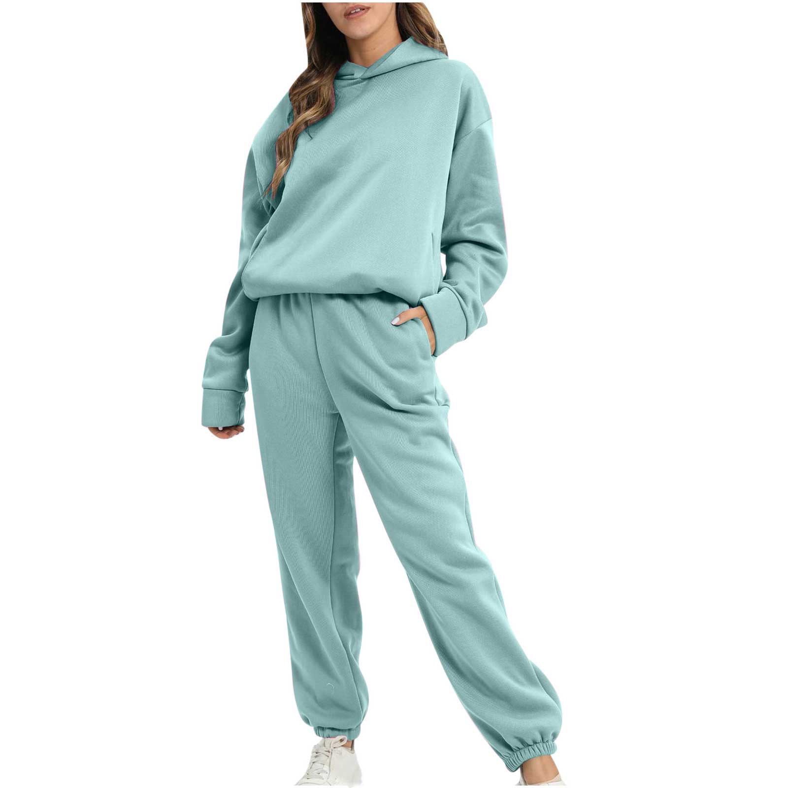 Women Casual Sweatsuit Pullover Hoodie Sweatpants Sport